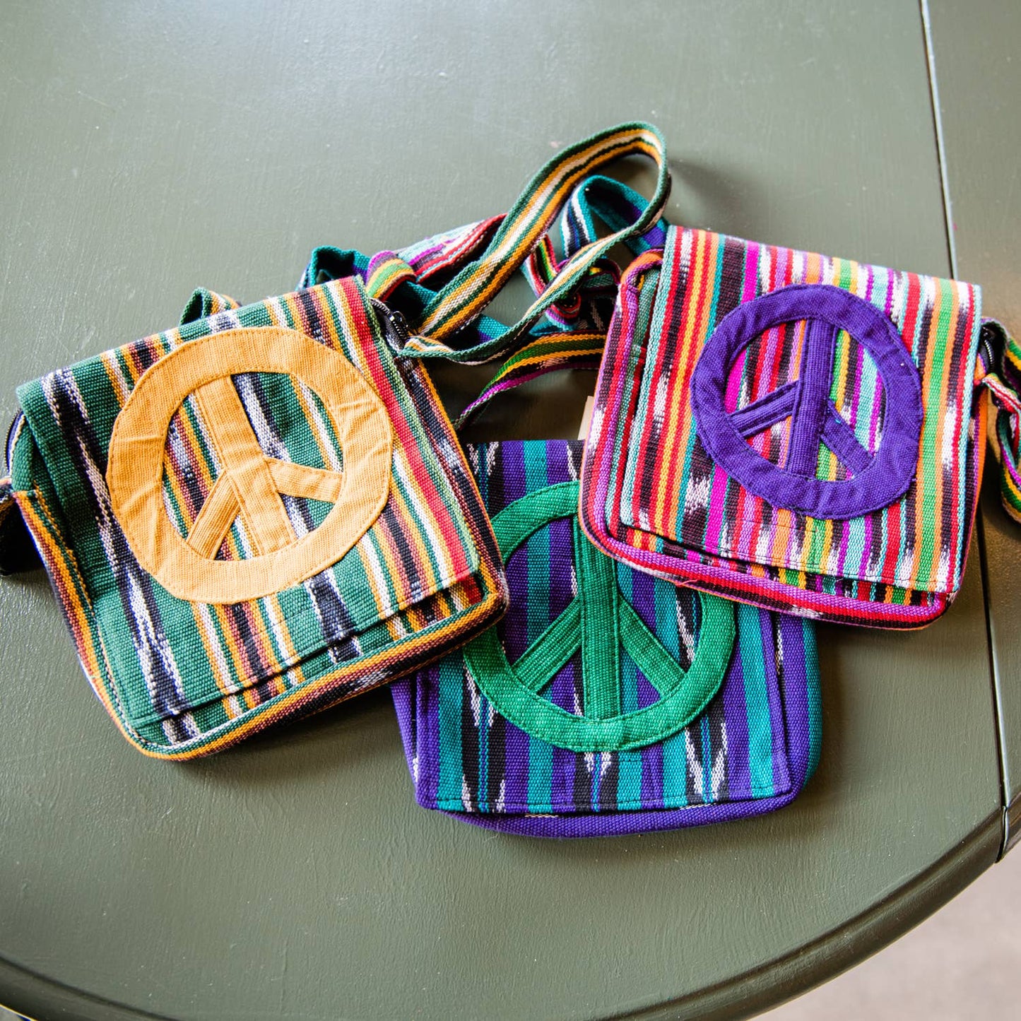 Small Ikat Peace Messenger Bag
