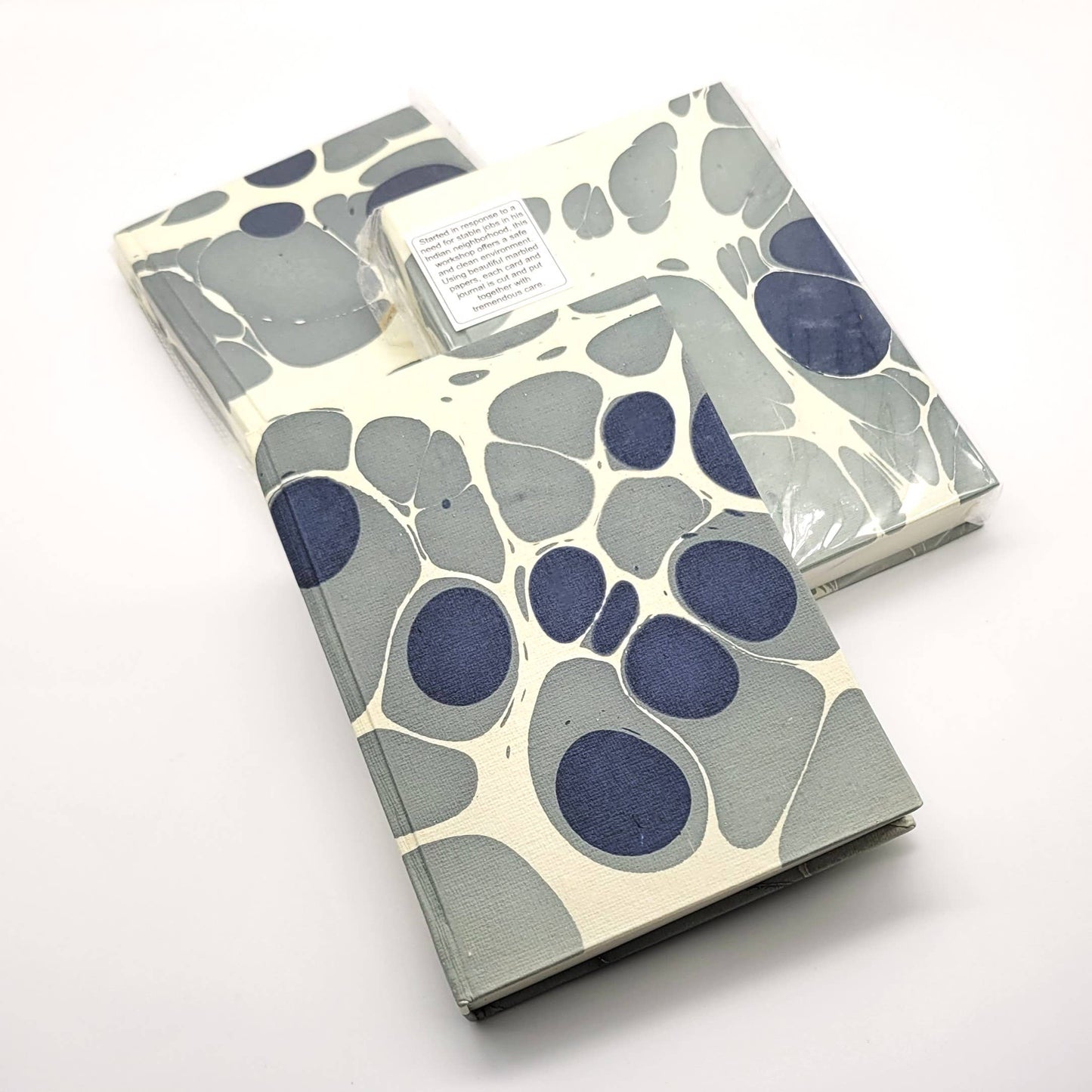 Grey and Slate Bubbles Marble Hardback Journal