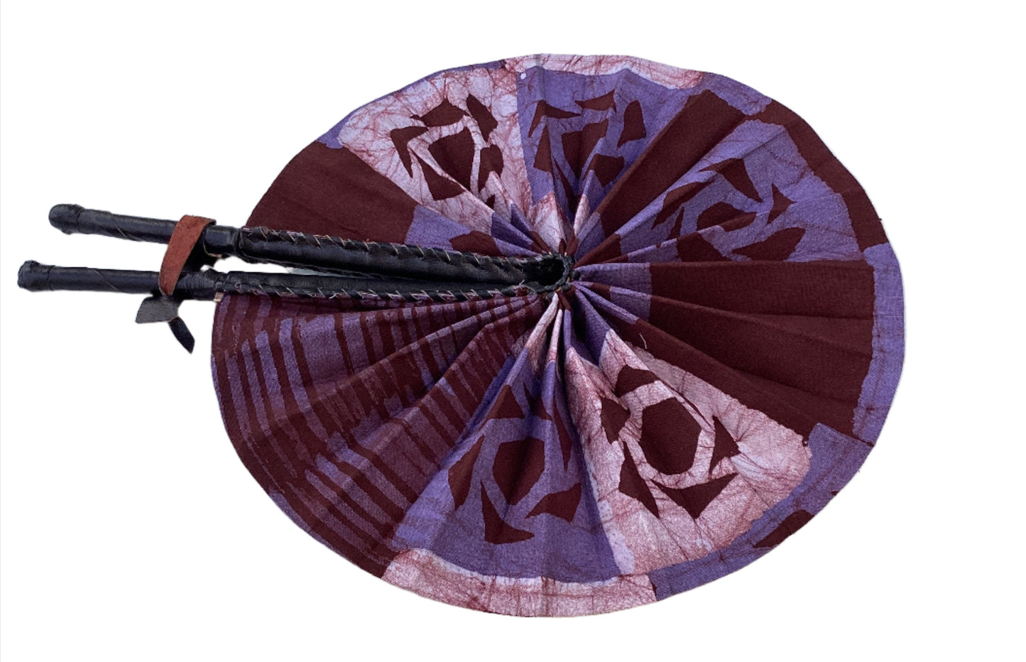 Abanico con estampado de cera africana, hecho a mano en Ghana