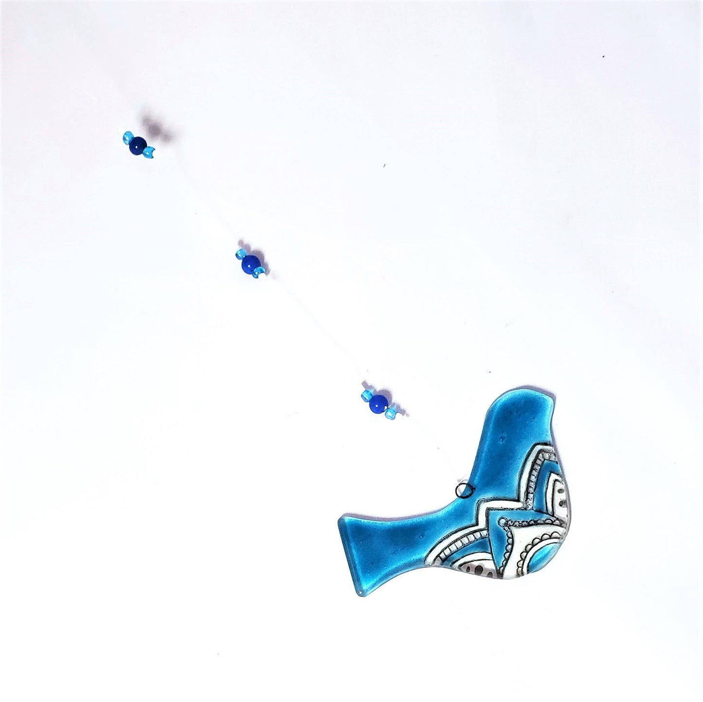 Fused Glass Blue Bird Suncatcher