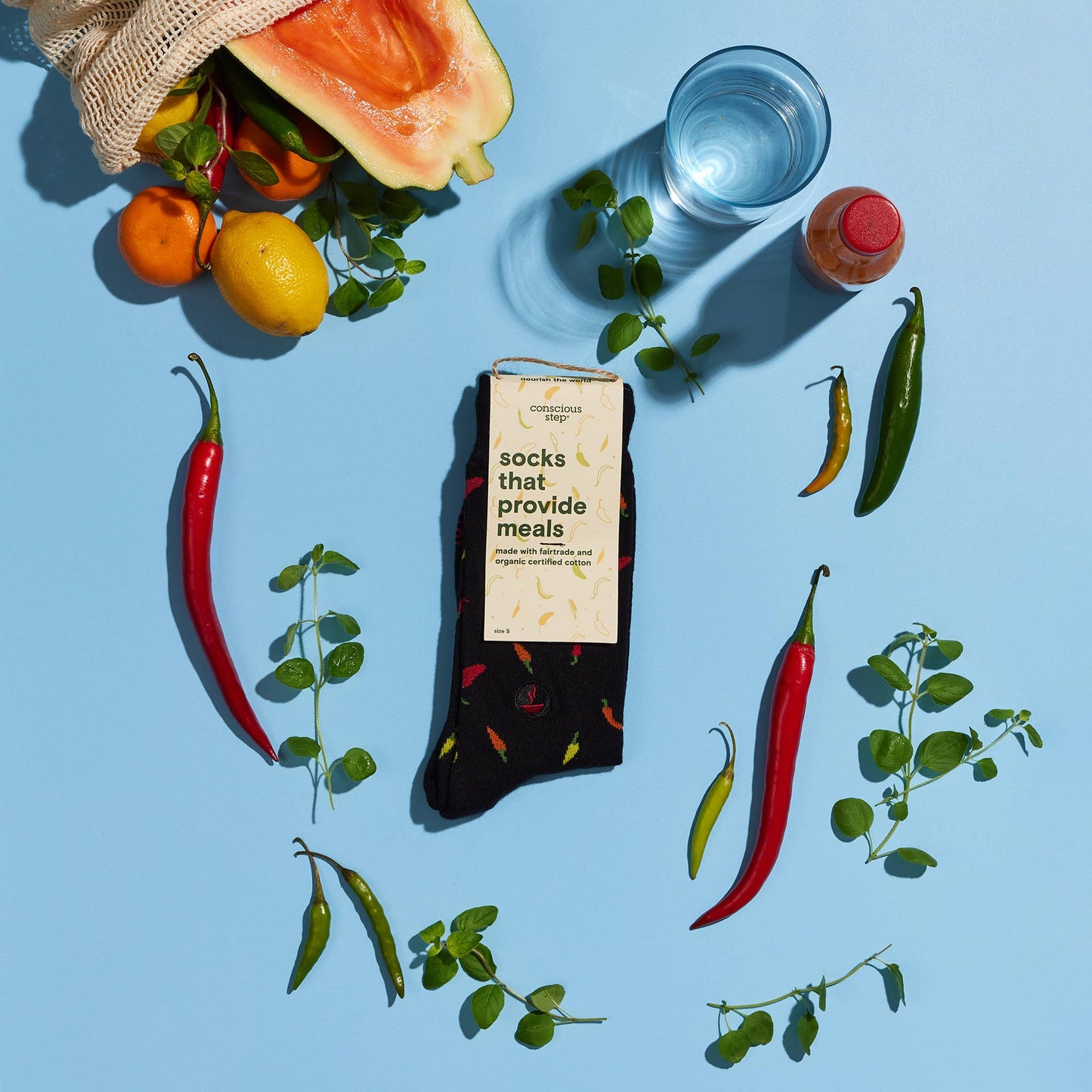 Socks that Provide Meals (Black Peppers): Small