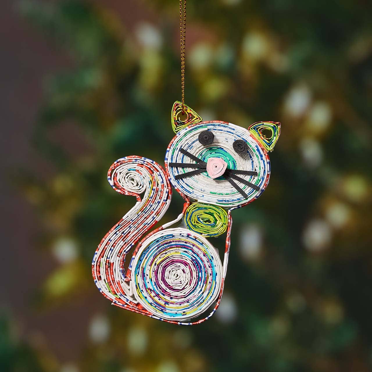 Quilled Cat Christmas Ornament