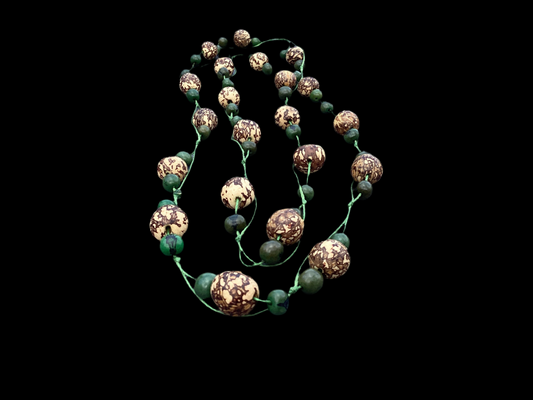 Green and Brown Açaí Beaded Necklace