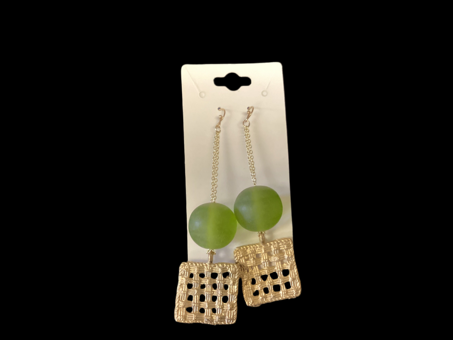 Glass and Brass Earrings