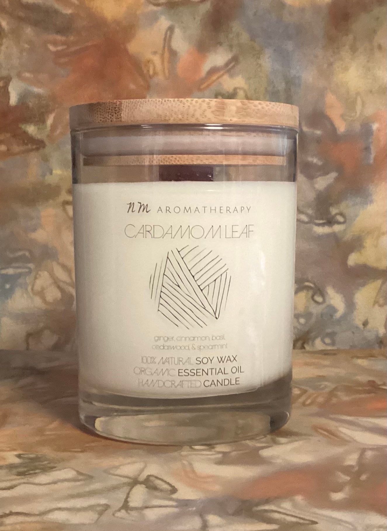 100% Natural Soy Wax Candle scented with organic essential oils