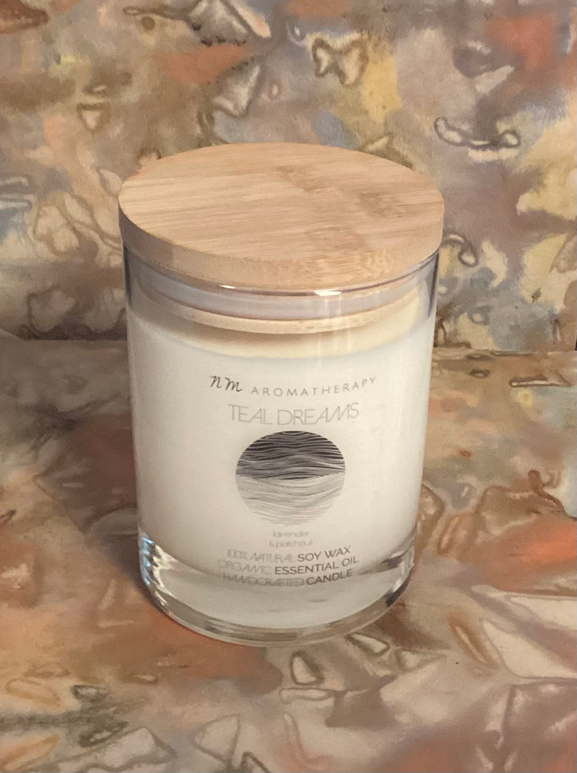 100% Natural Soy Wax Candle scented with organic essential oils
