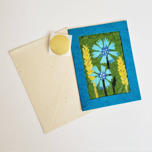 Cornflower Batik Note Card
