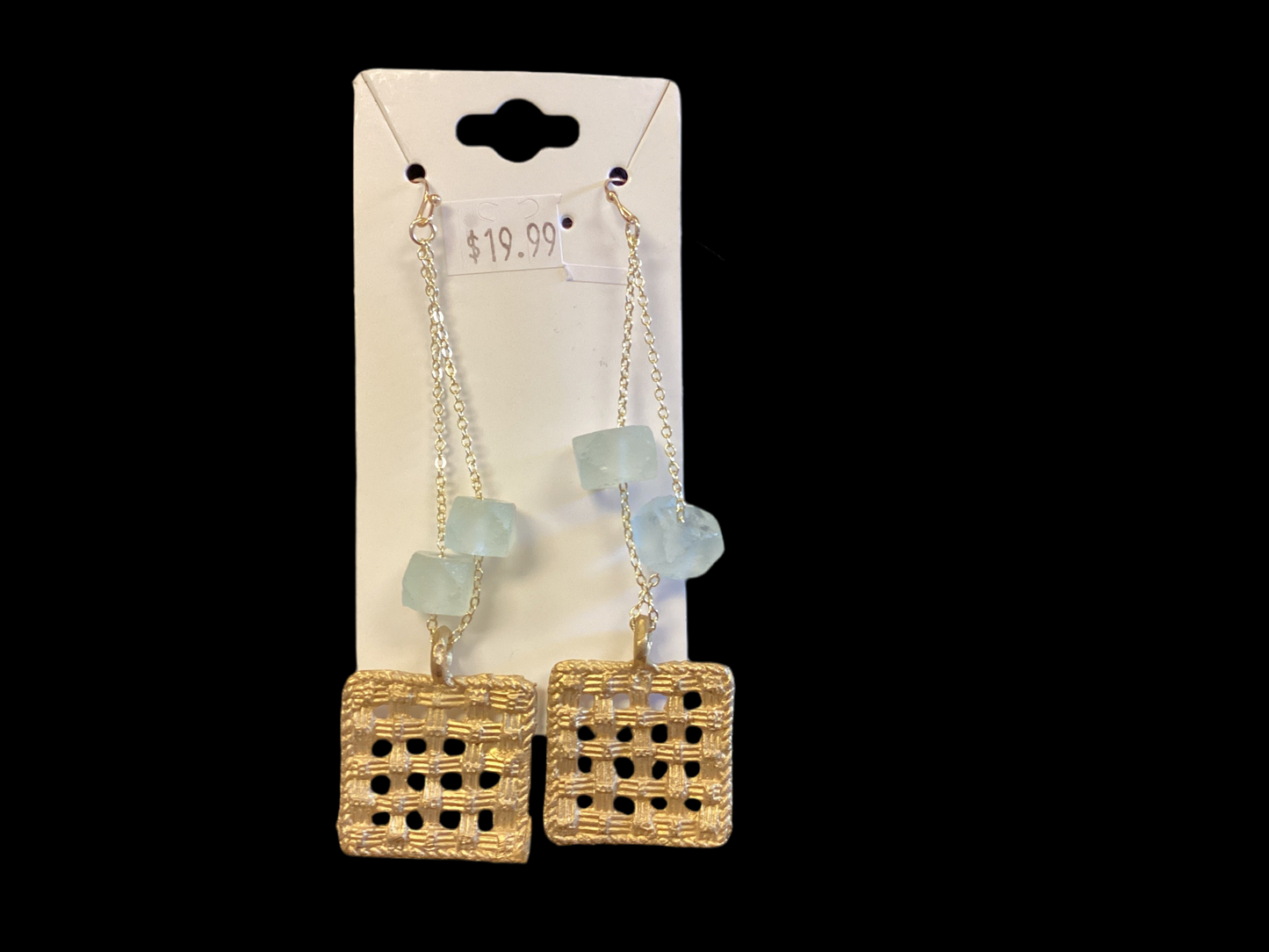 Glass and Brass Earrings