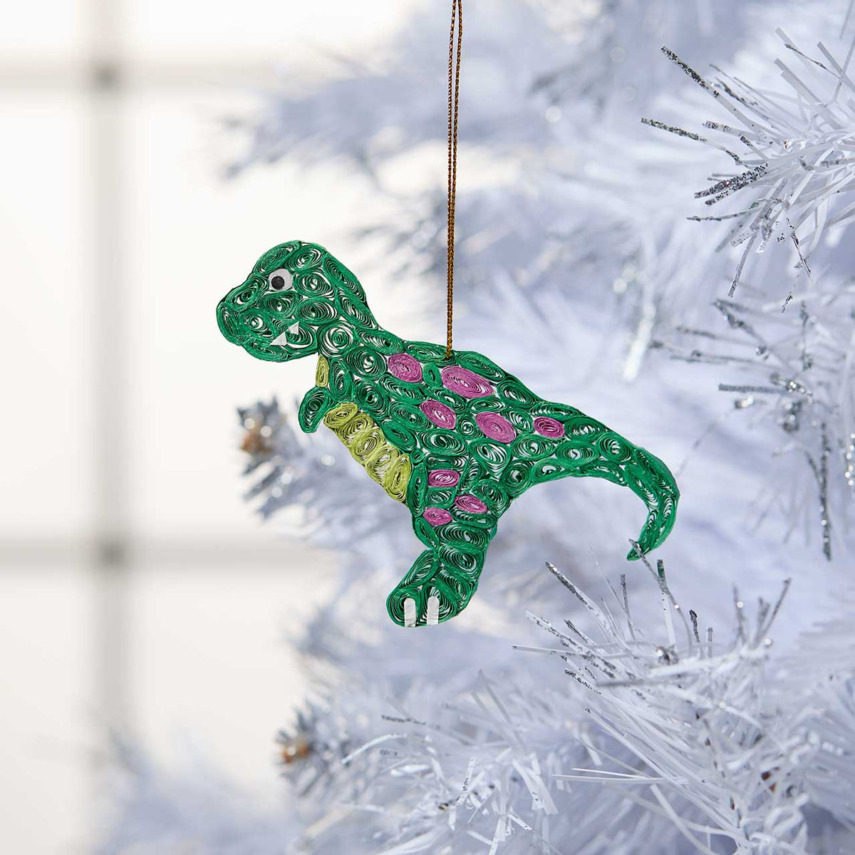 Quilled T-Rex Christmas Ornament