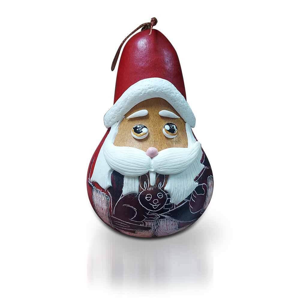 Jolly Santa Gourd Christmas Ornament