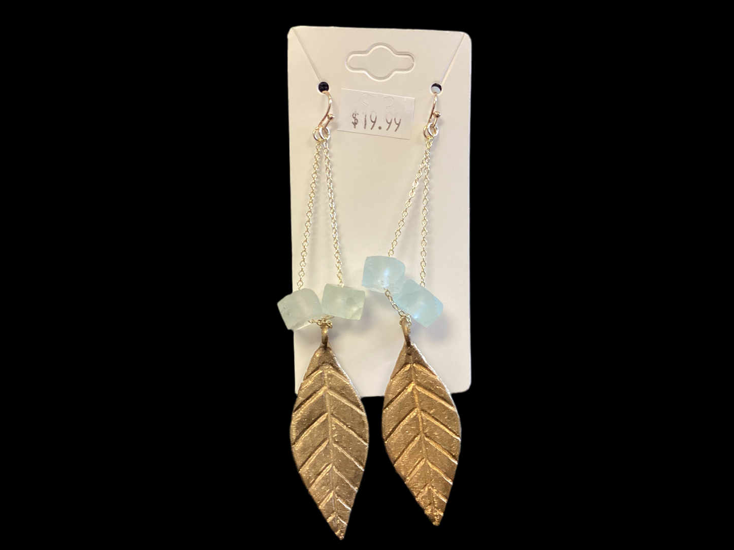 Glass and Brass Earrings
