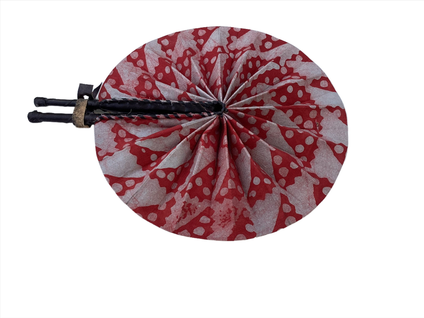 Abanico con estampado de cera africana, hecho a mano en Ghana