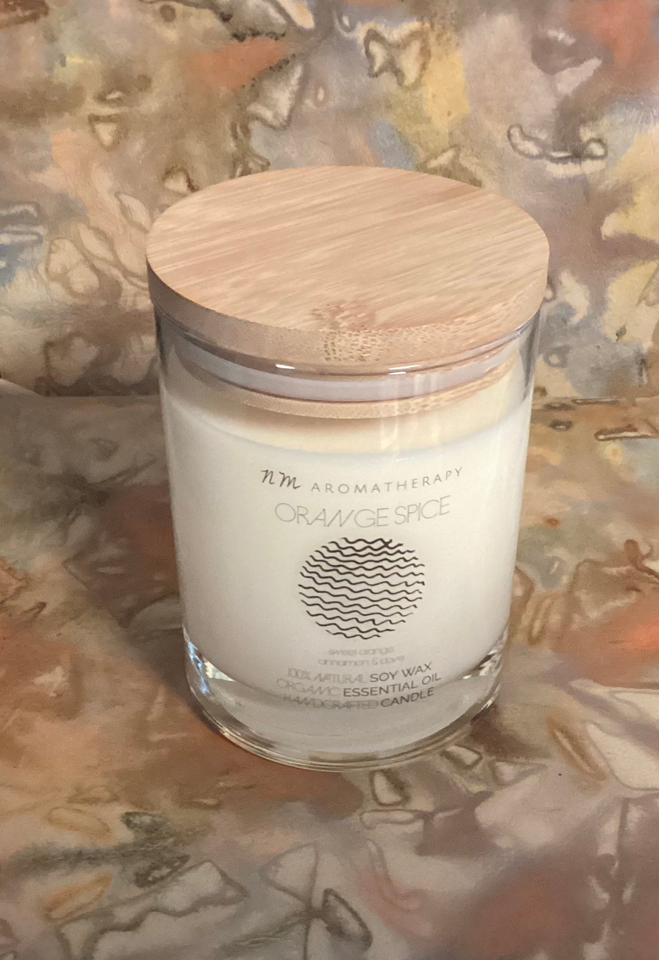 100% Natural Soy Wax Candle scented with organic essential oils