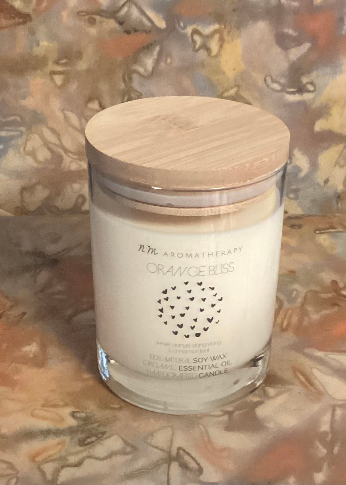 100% Natural Soy Wax Candle scented with organic essential oils