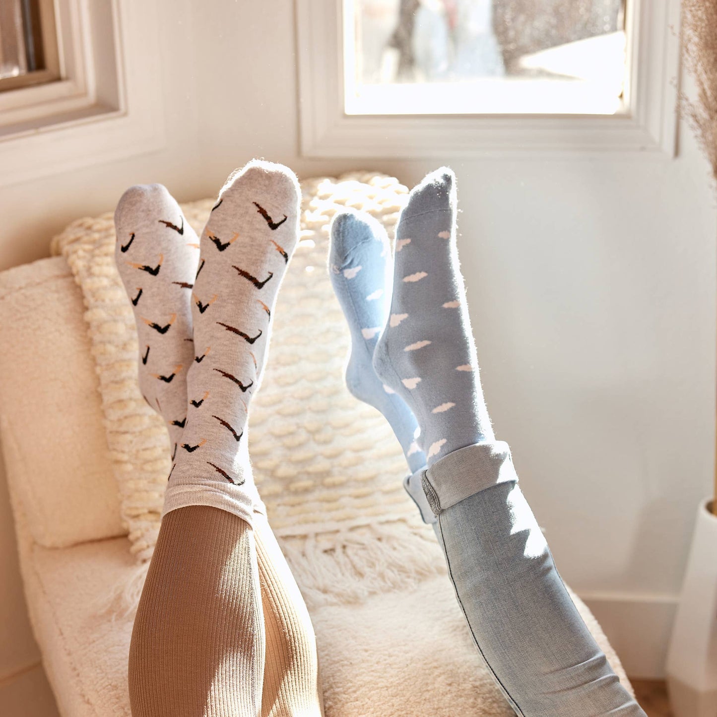 Socks that Support Mental Health (Gray Yogis): Medium