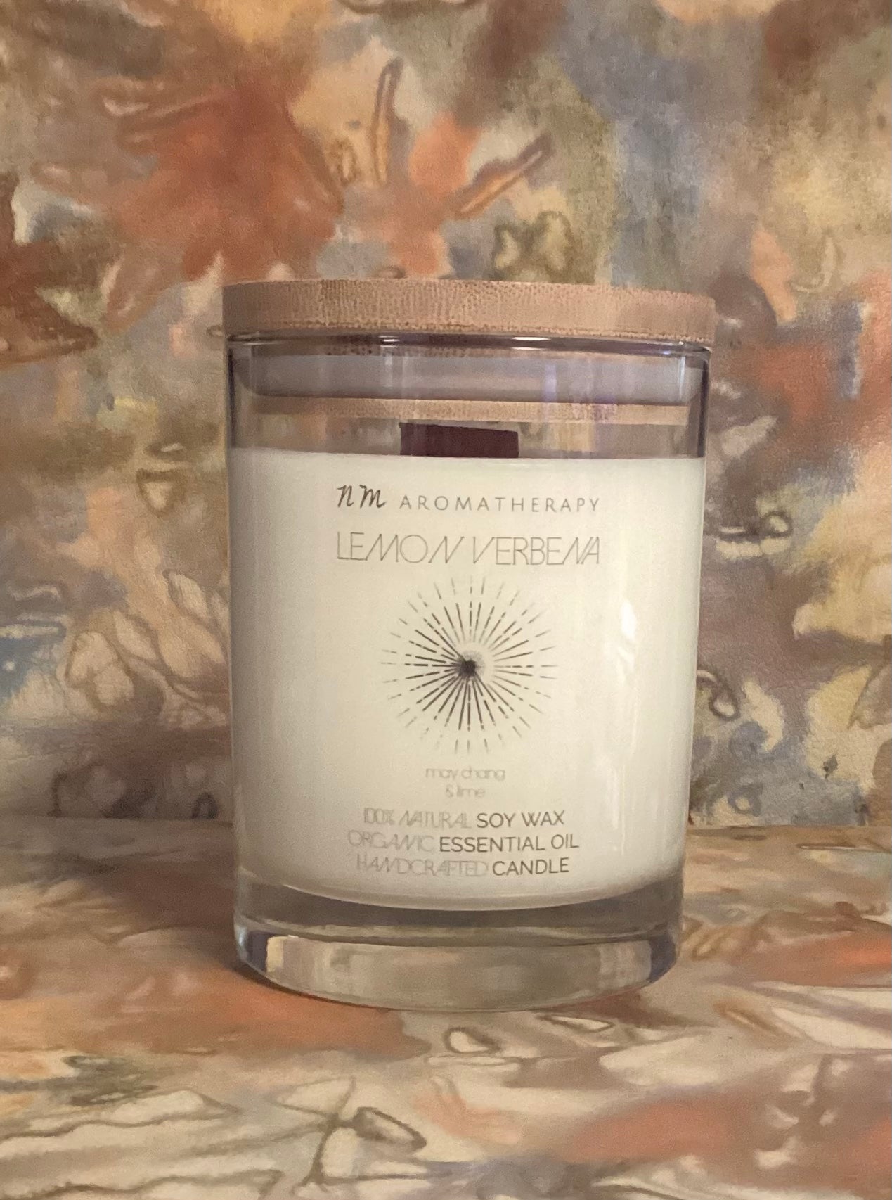100% Natural Soy Wax Candle scented with organic essential oils