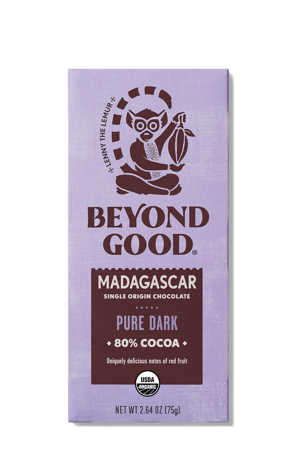 Fair Trade Organic 80% Pure Dark Chocolate Bar