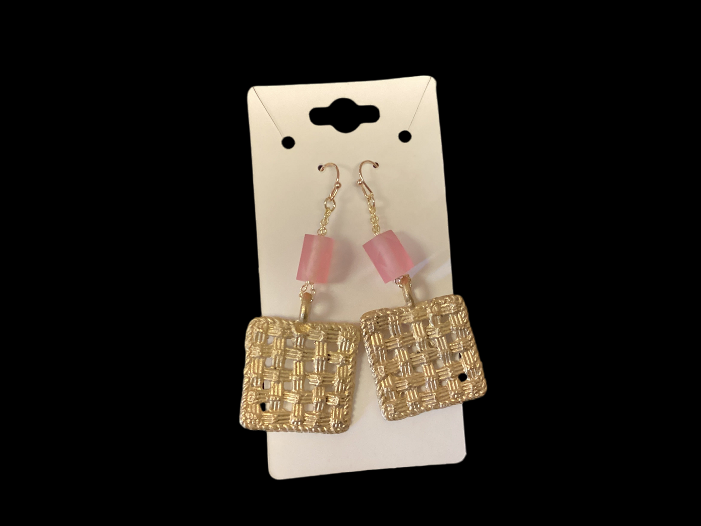 Glass and Brass Earrings