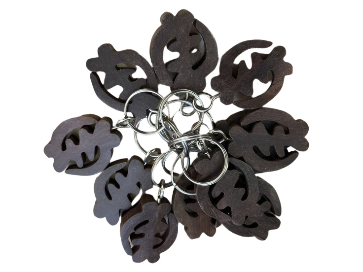 Gye Nyame Wooden Keychain