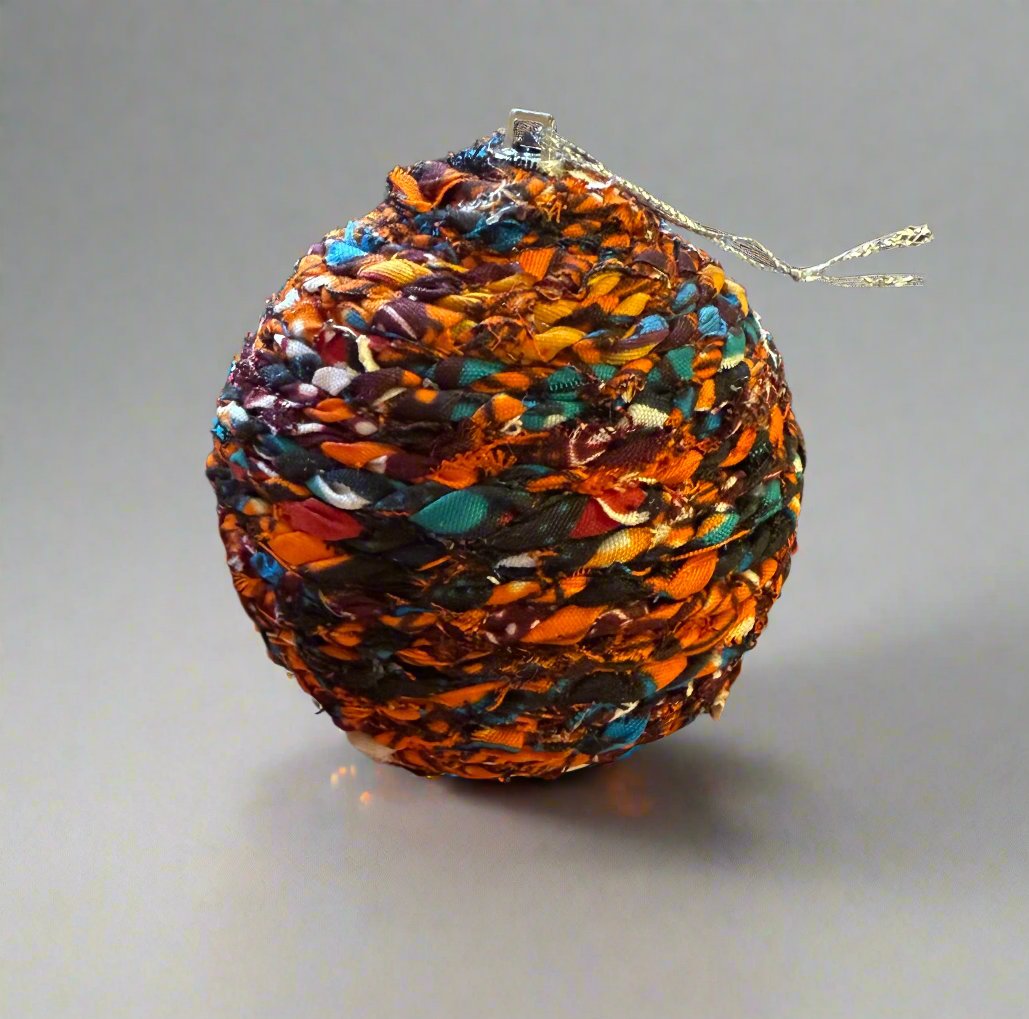 Christmas fabric ball ornament