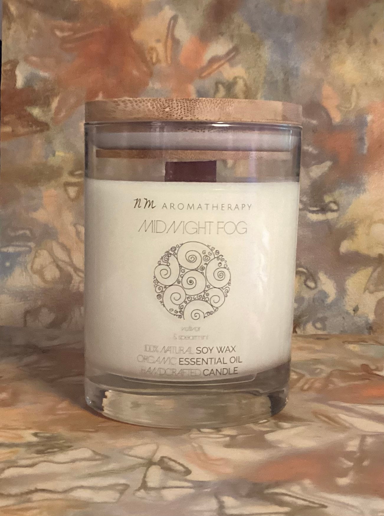 100% Natural Soy Wax Candle scented with organic essential oils