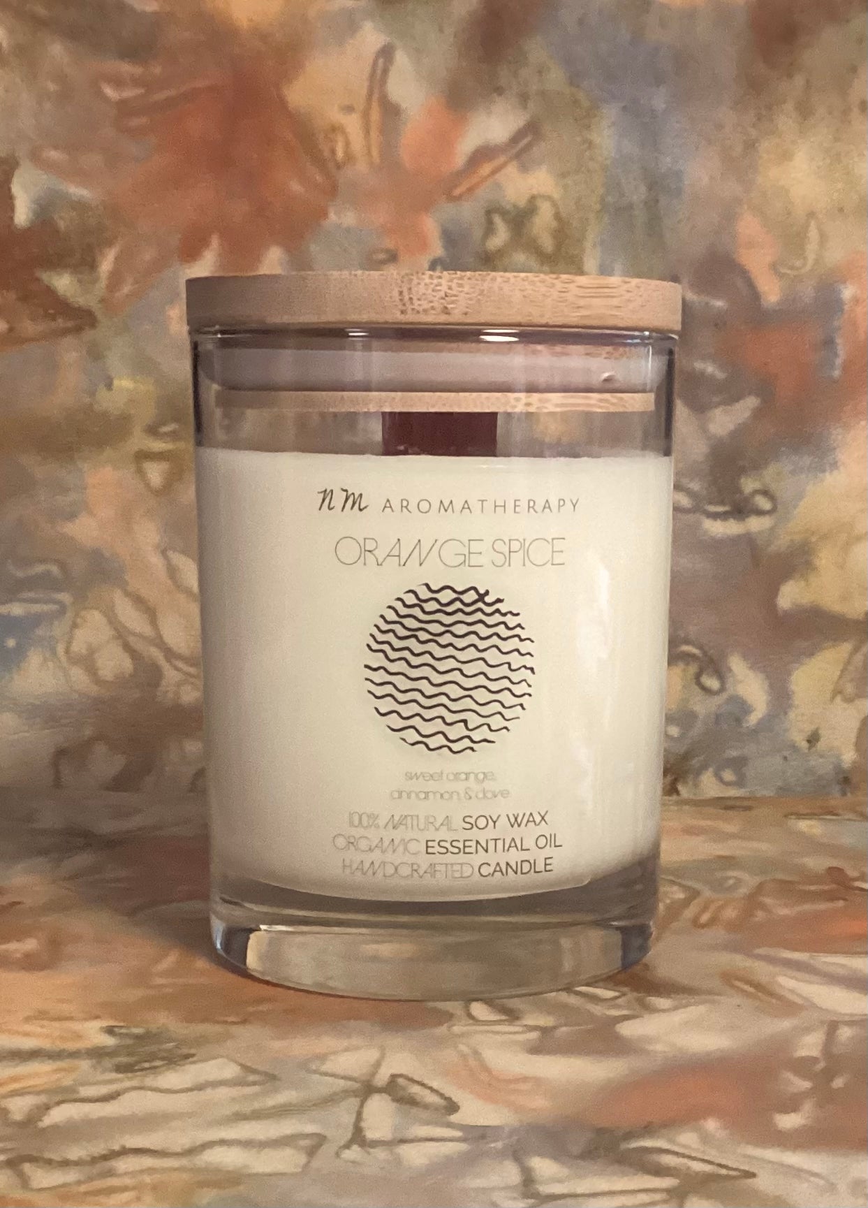 100% Natural Soy Wax Candle scented with organic essential oils