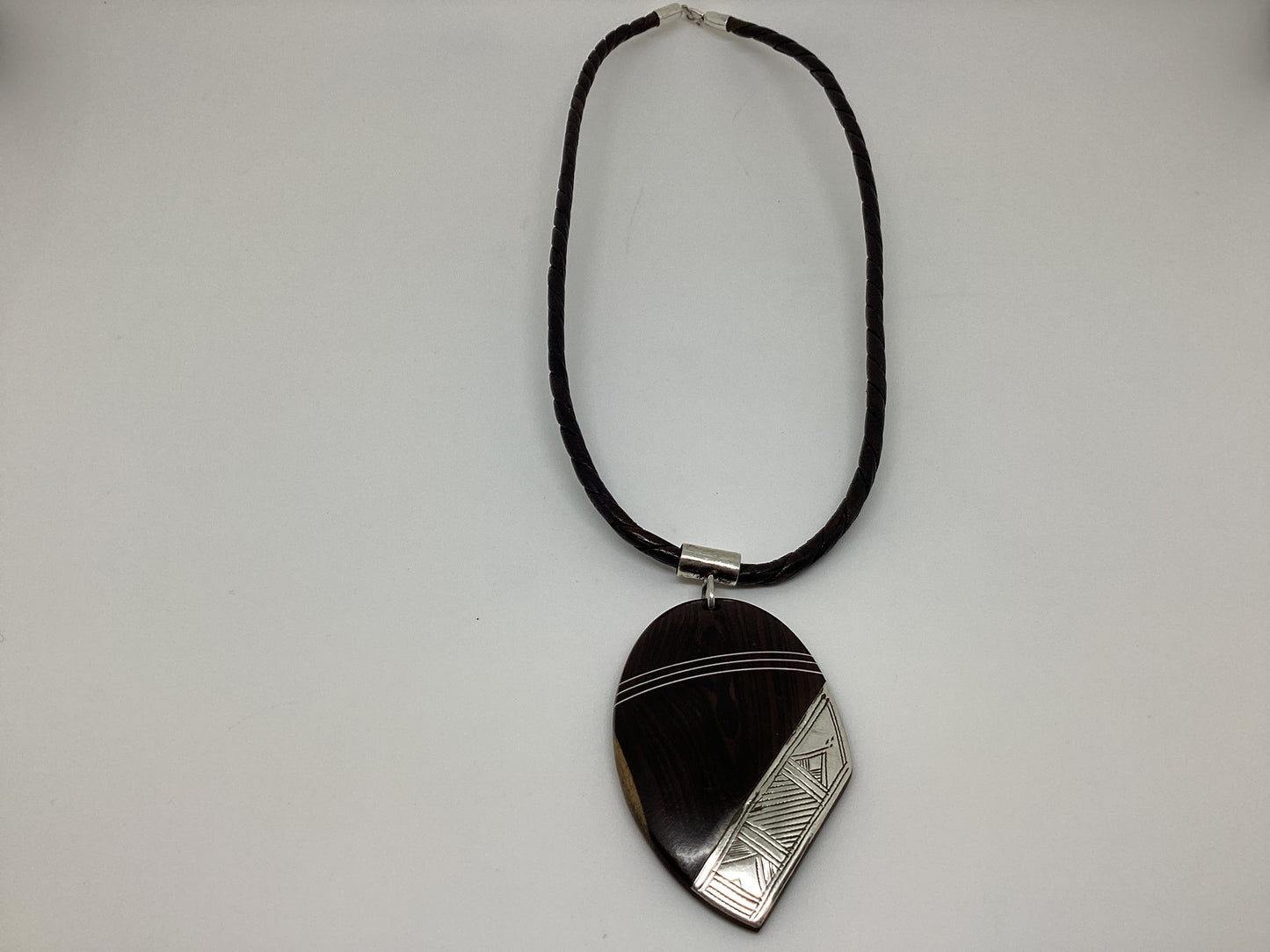 Tuareg ebony large pendant necklace