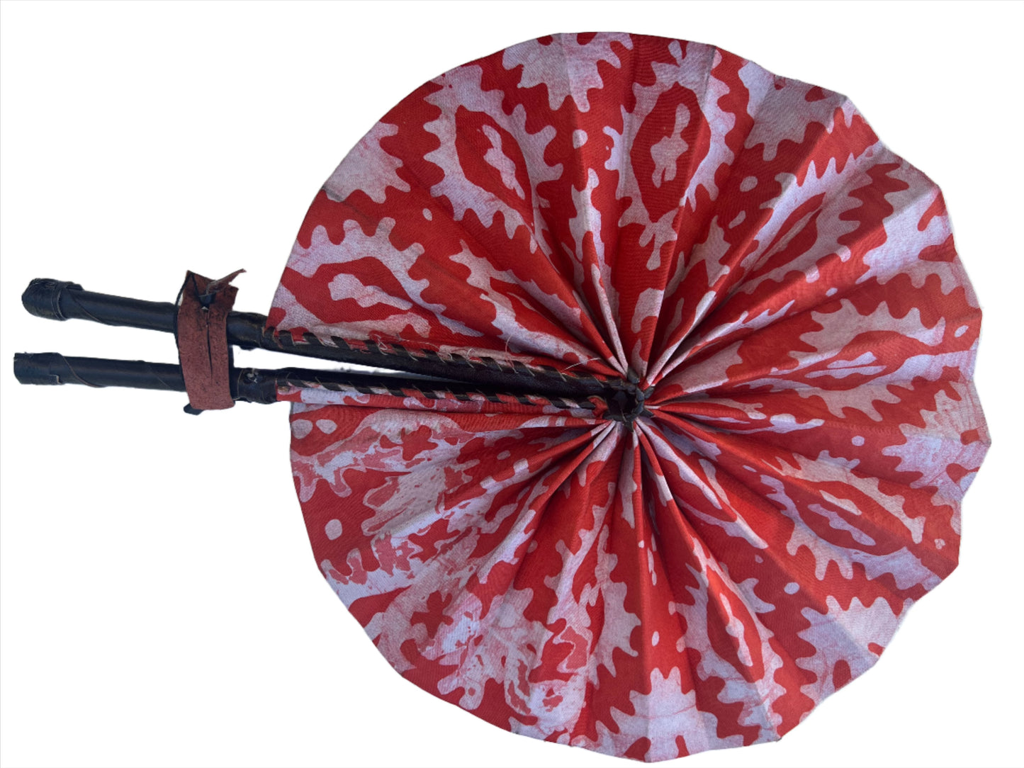 Abanico con estampado de cera africana, hecho a mano en Ghana