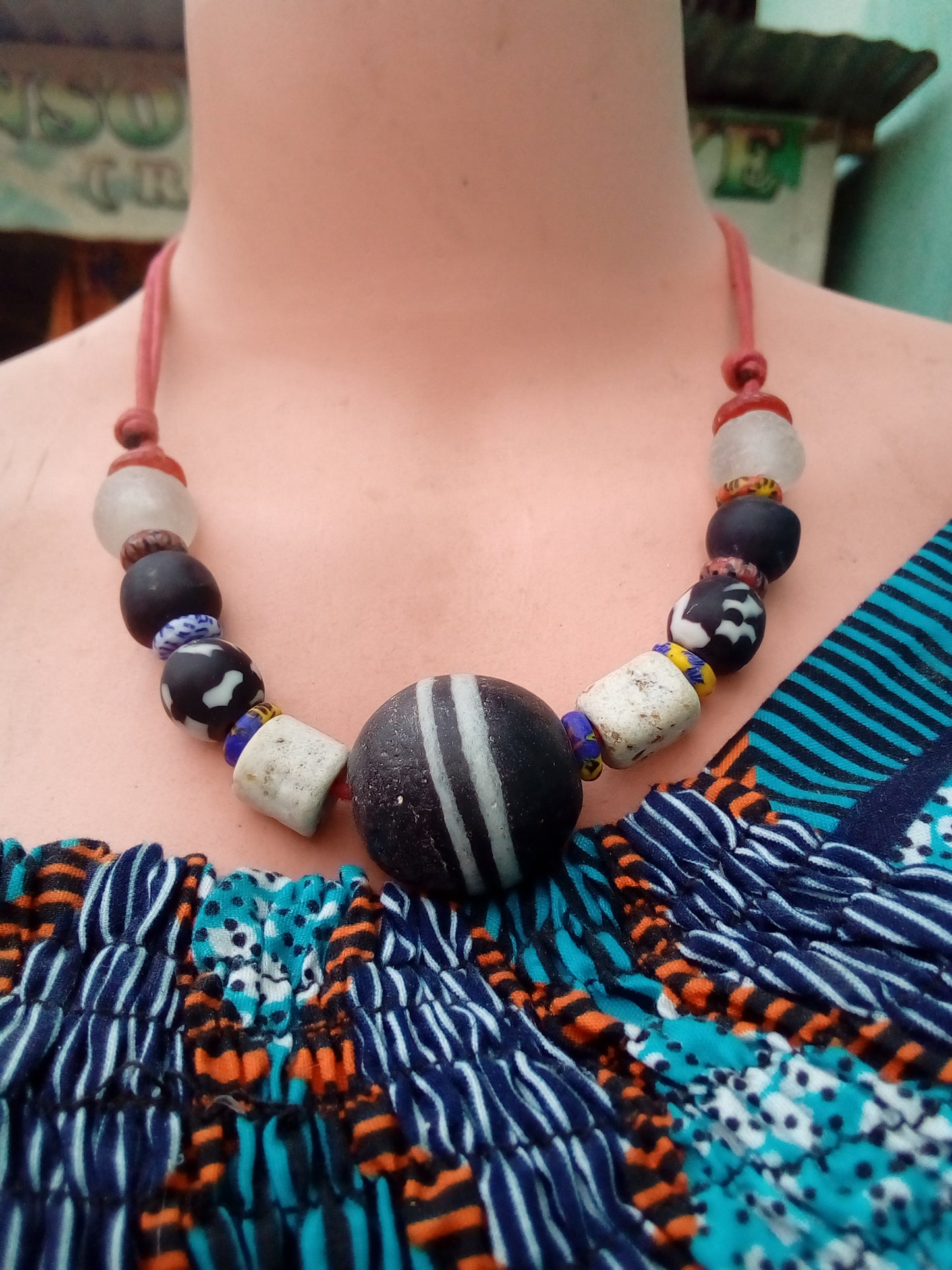 Adjustable Krobo Beads Necklace - Unisex