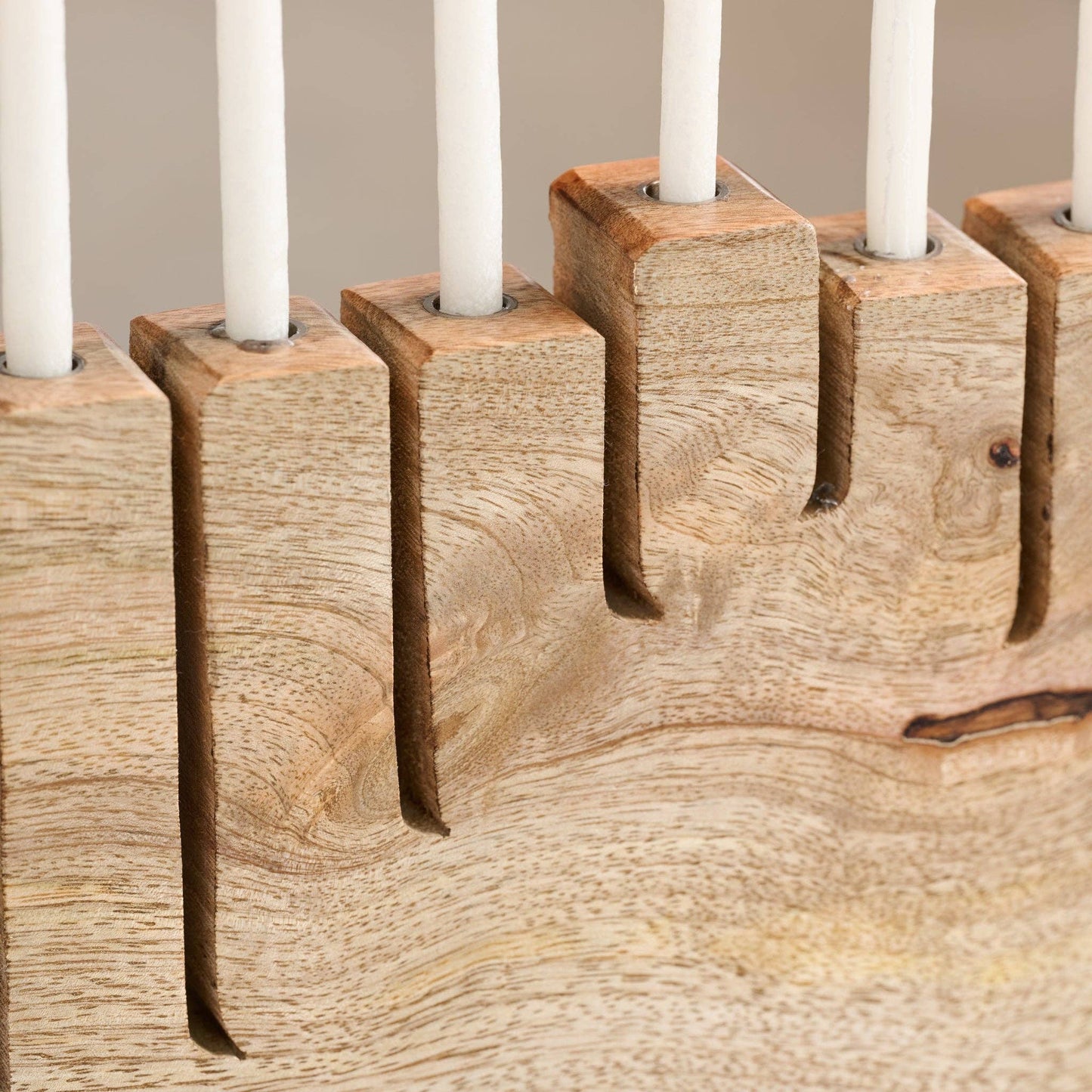 Modern Mango Wood Menorah *