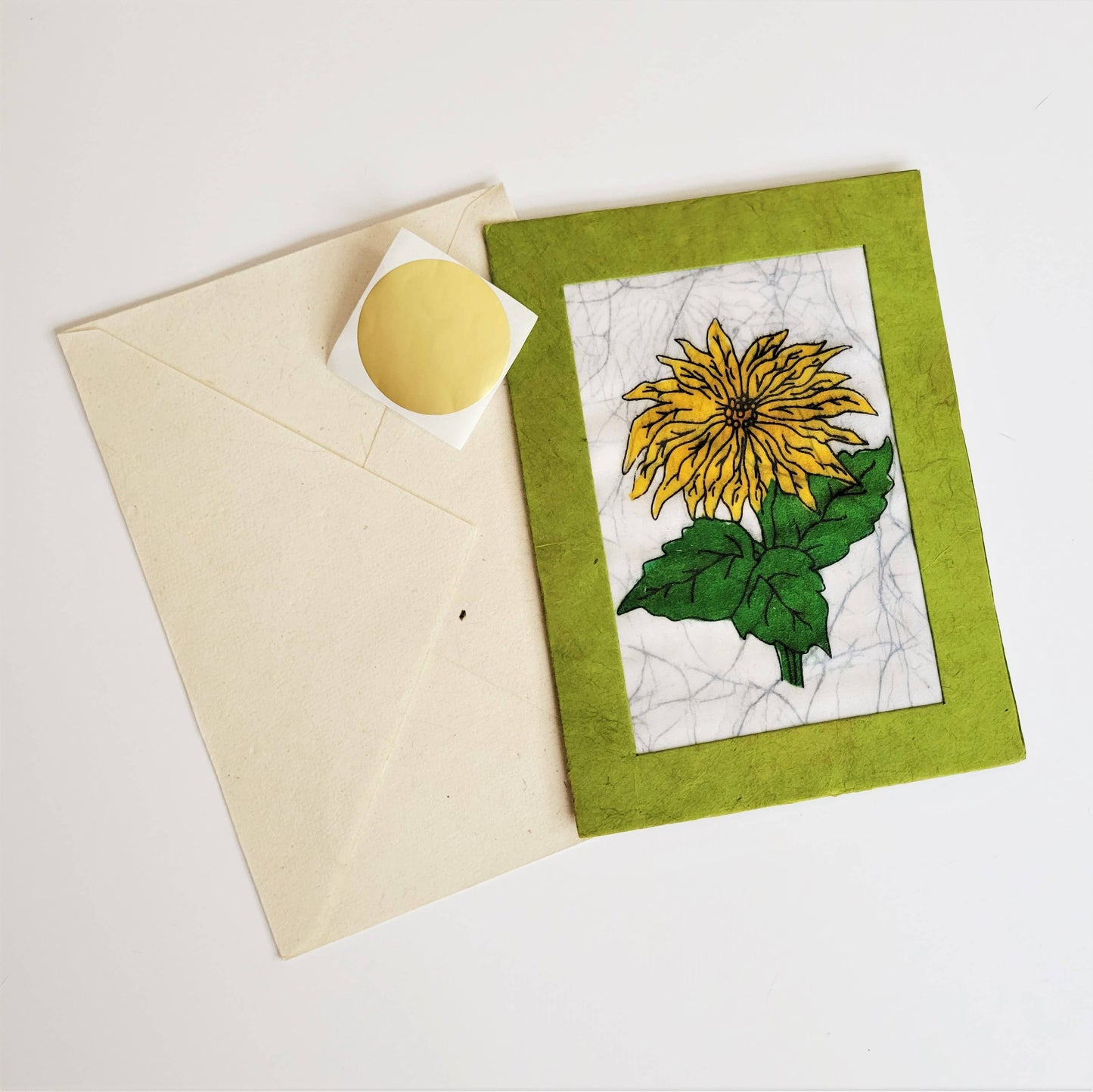 Marigold Batik Note Card