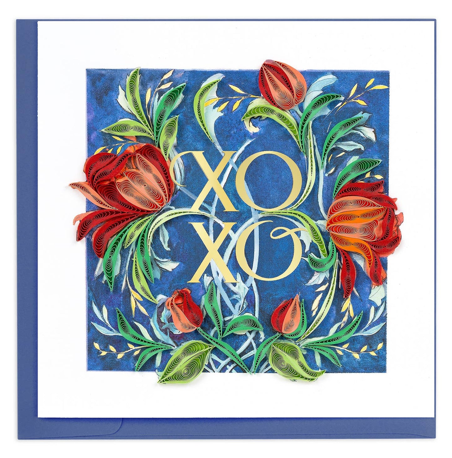 Quilled XOXO Roses Greeting Card