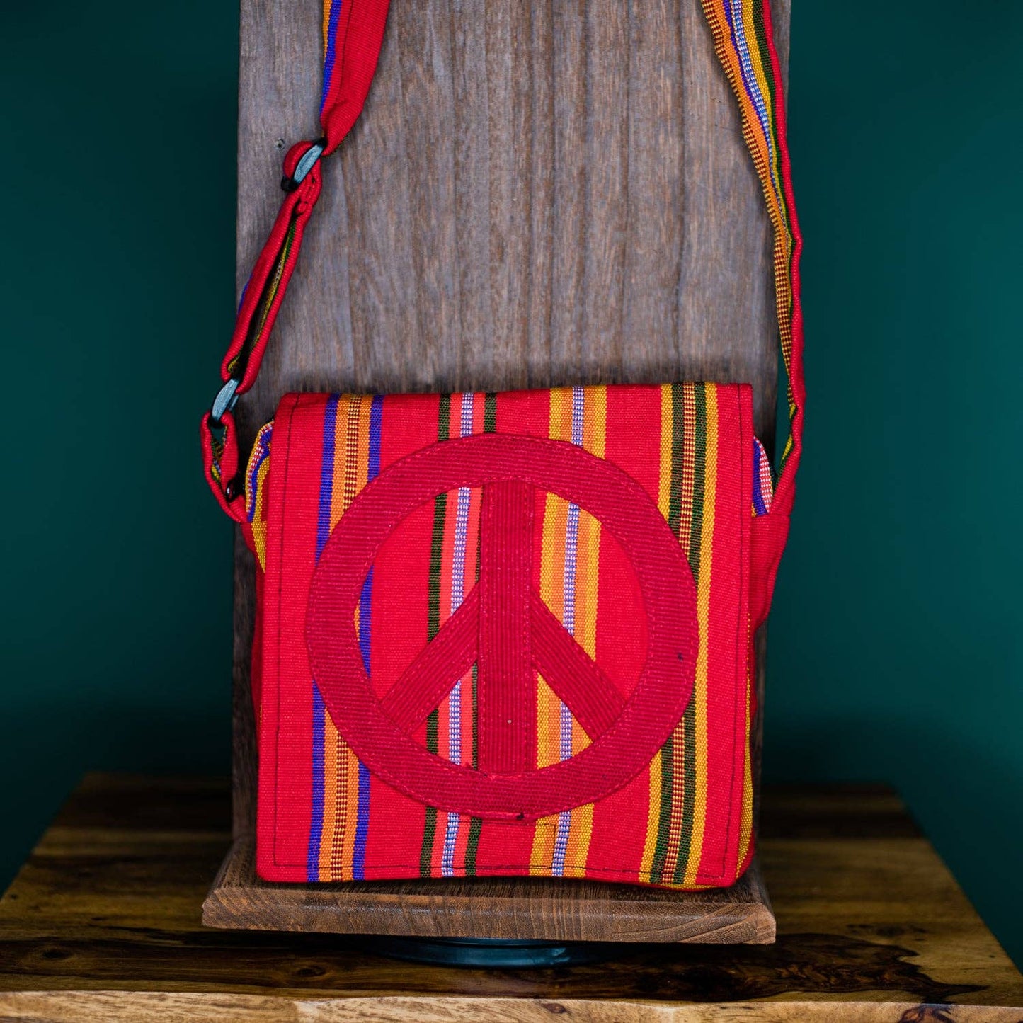 Small Ikat Peace Messenger Bag