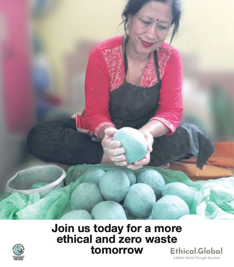 Hearts Eco Wool Dryer Balls Fair Trade: Heart
