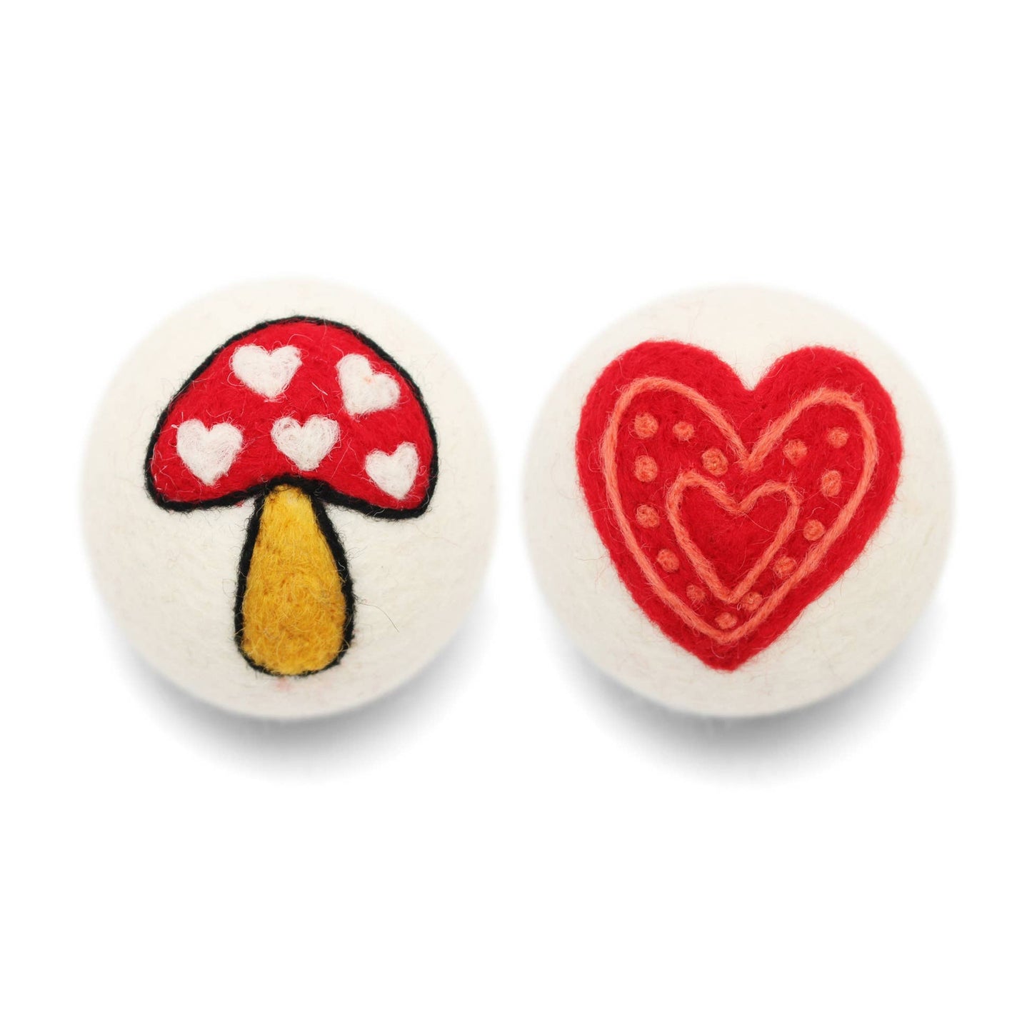 Hearts Eco Wool Dryer Balls Fair Trade: Heart