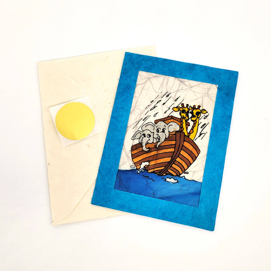 Noah's Ark Batik Note Card