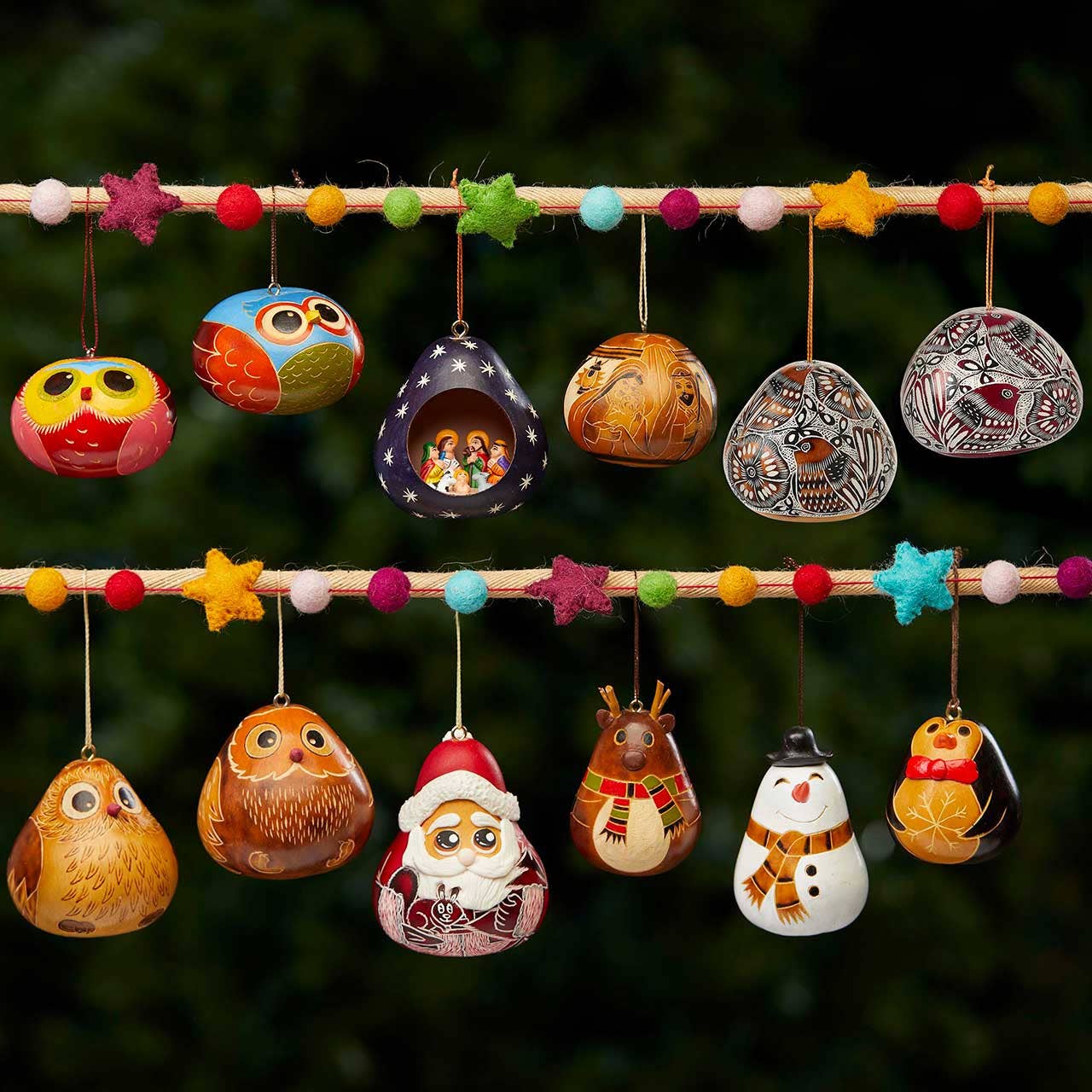 Gentleman Penguin Gourd Christmas Ornament