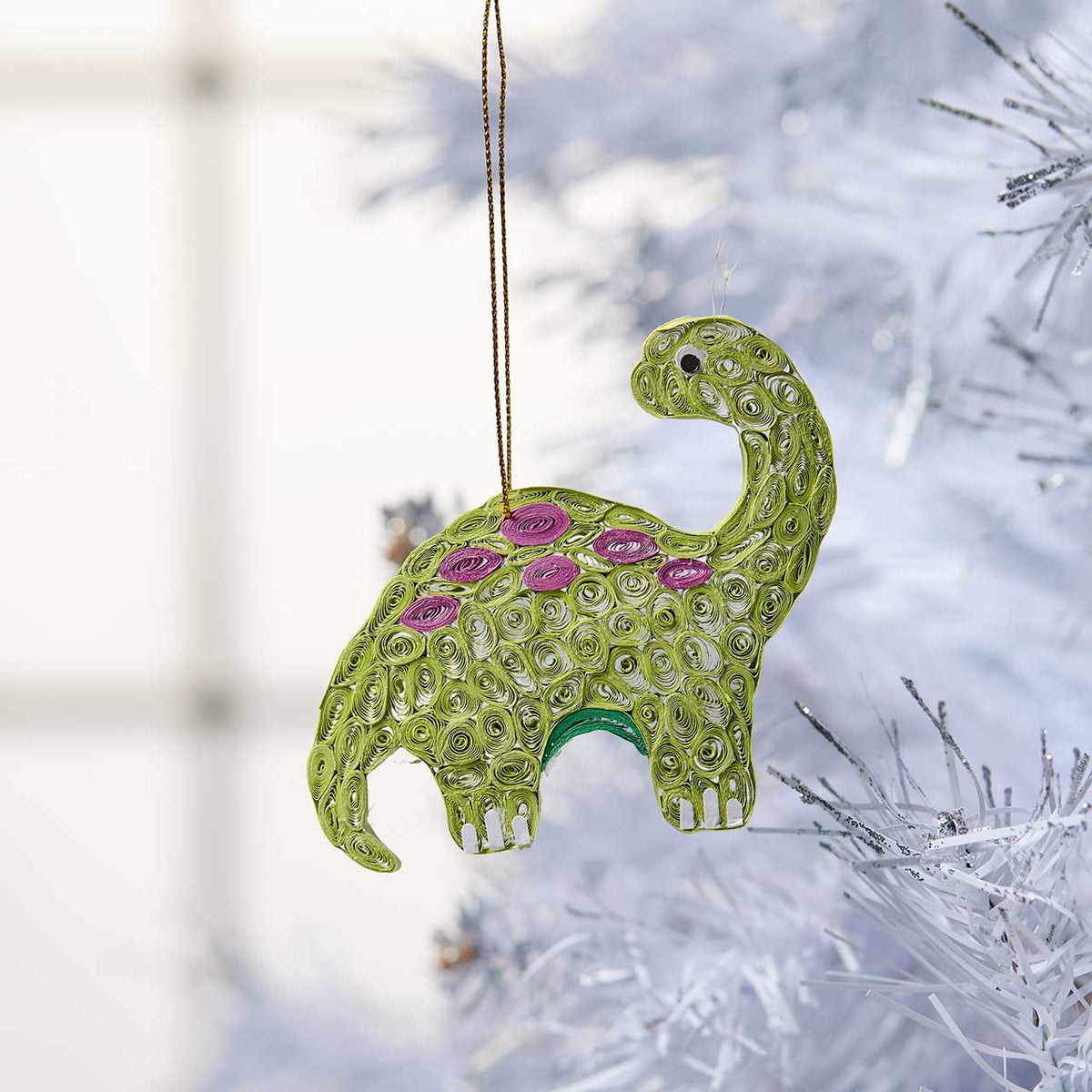 Quilled Brontosaurus Christmas Ornament