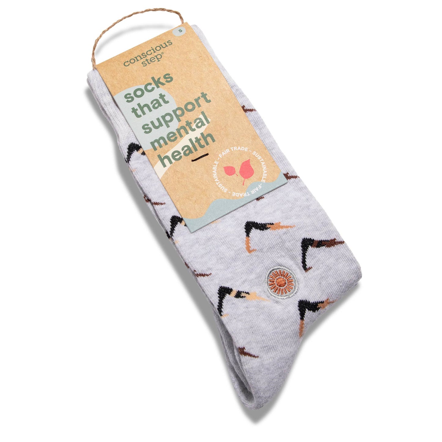 Socks that Support Mental Health (Gray Yogis): Medium