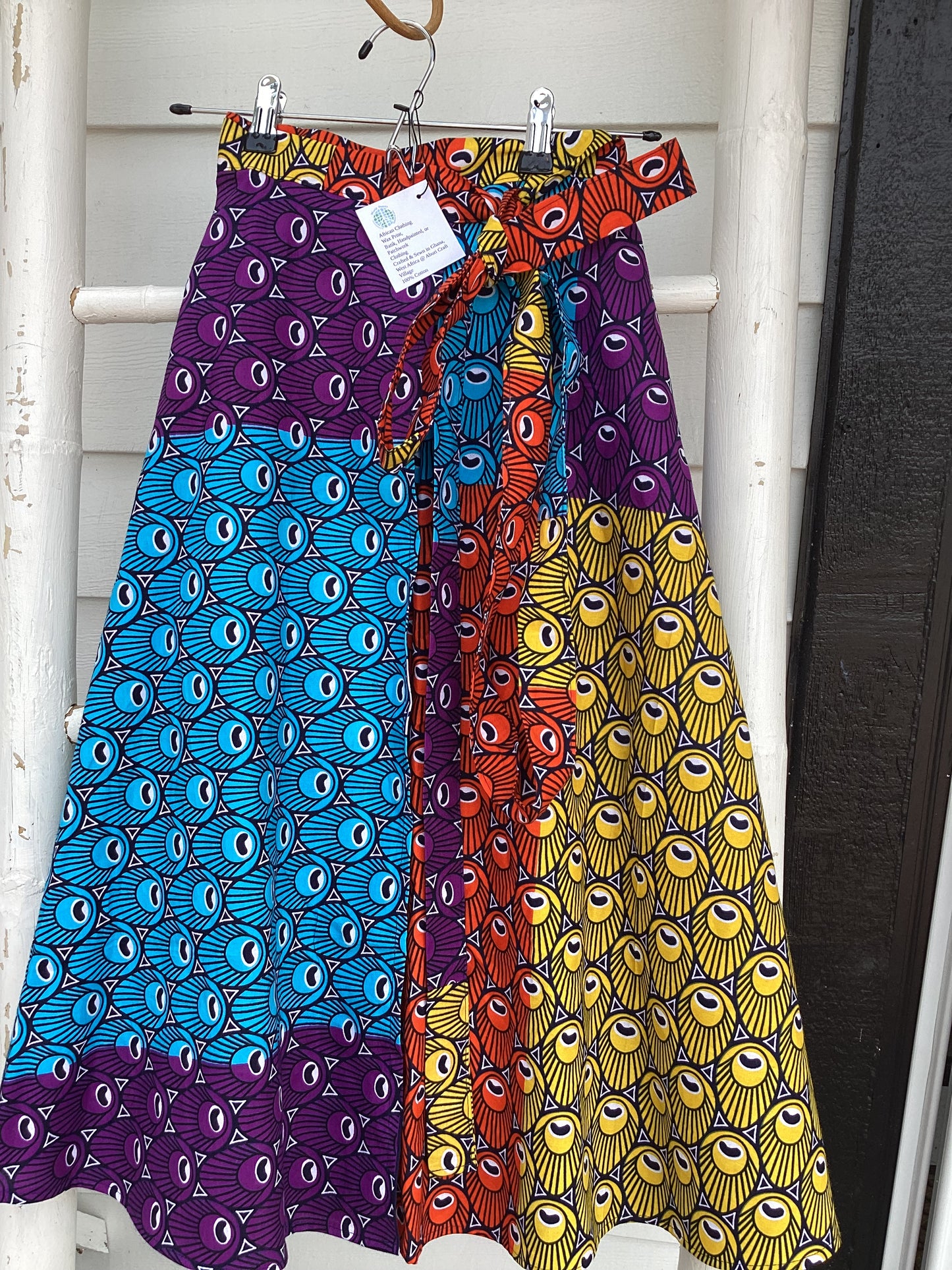 African wax print cotton short skirt