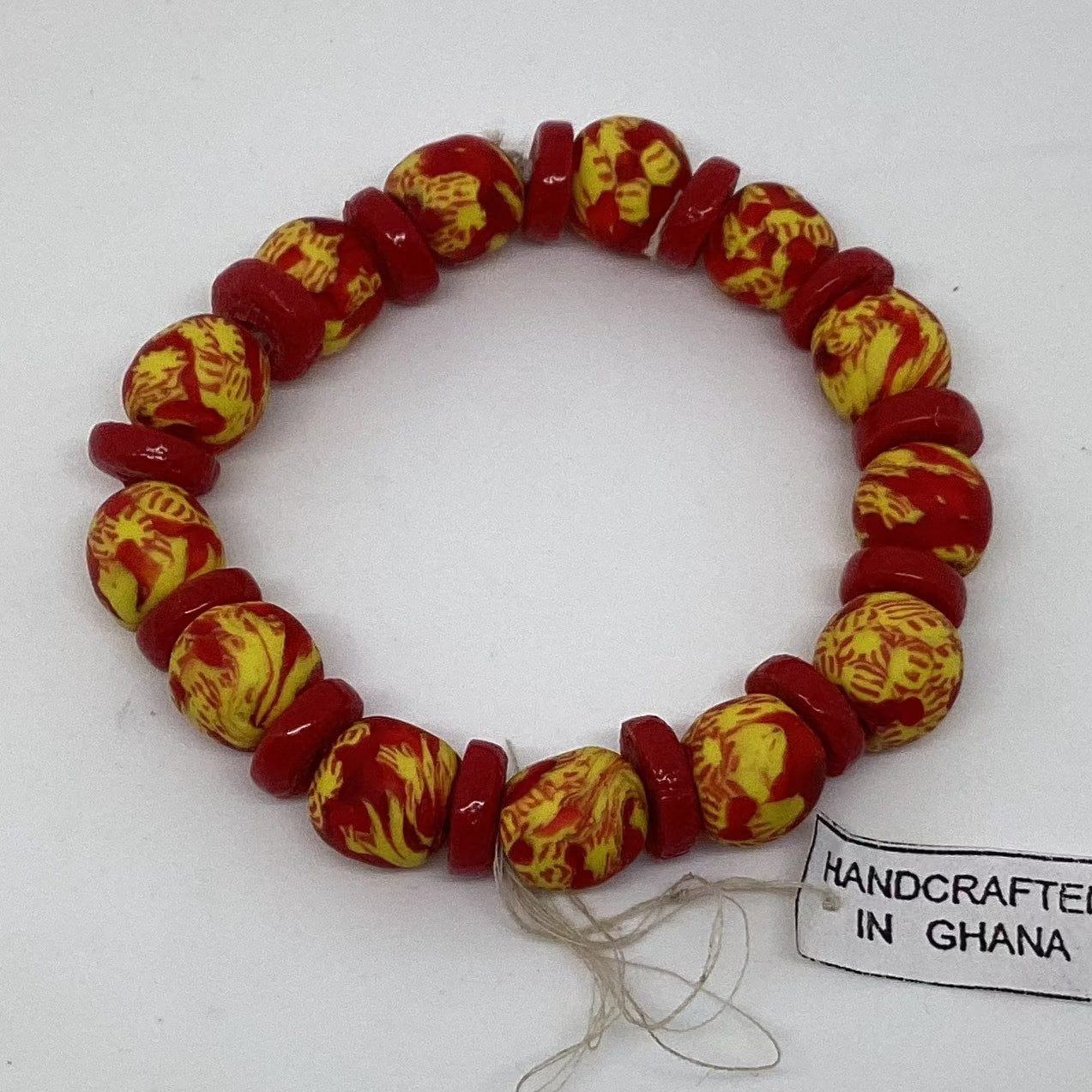Pulsera elástica de cuentas de vidrio reciclado