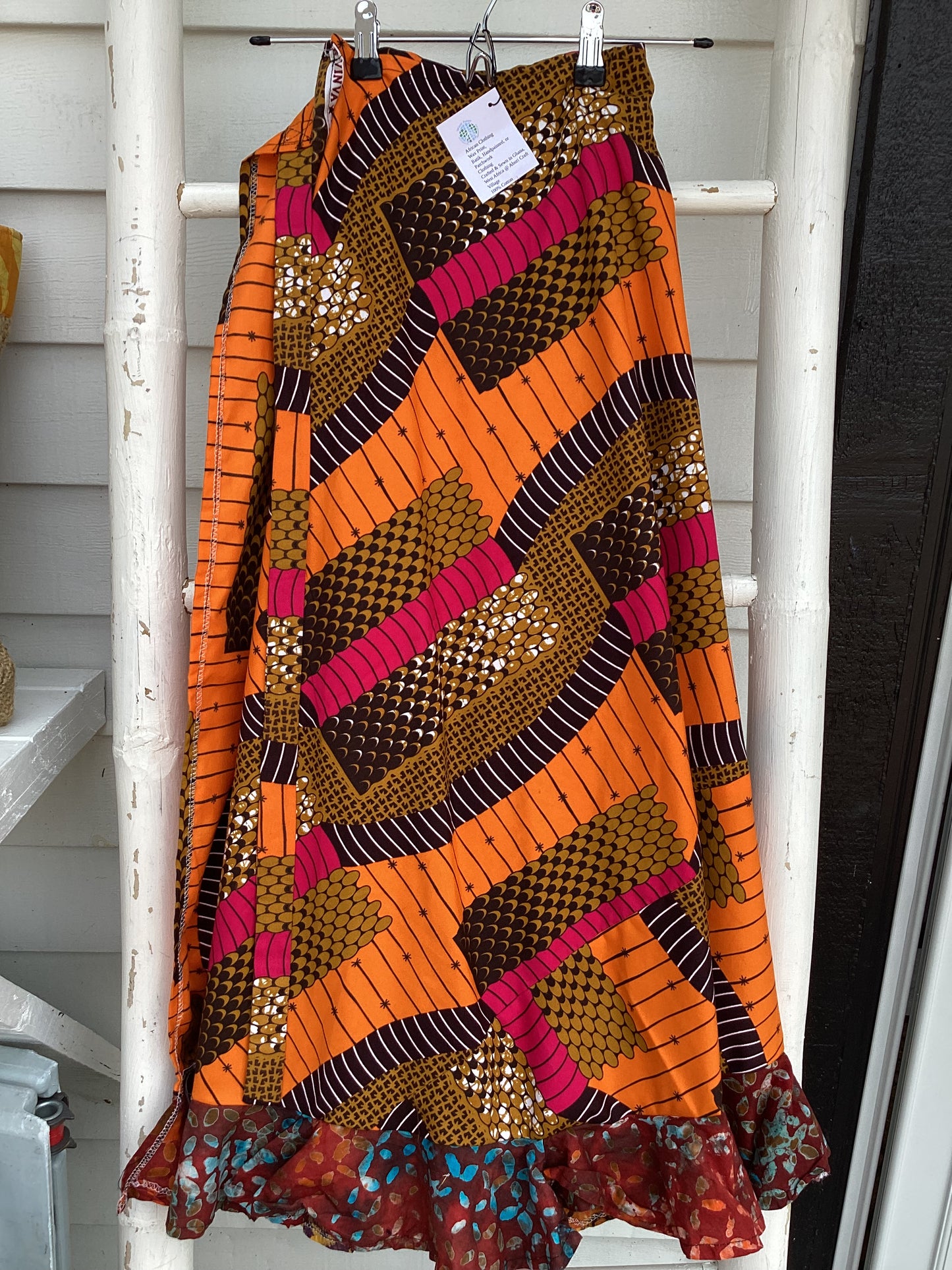 African wax print cotton short skirt