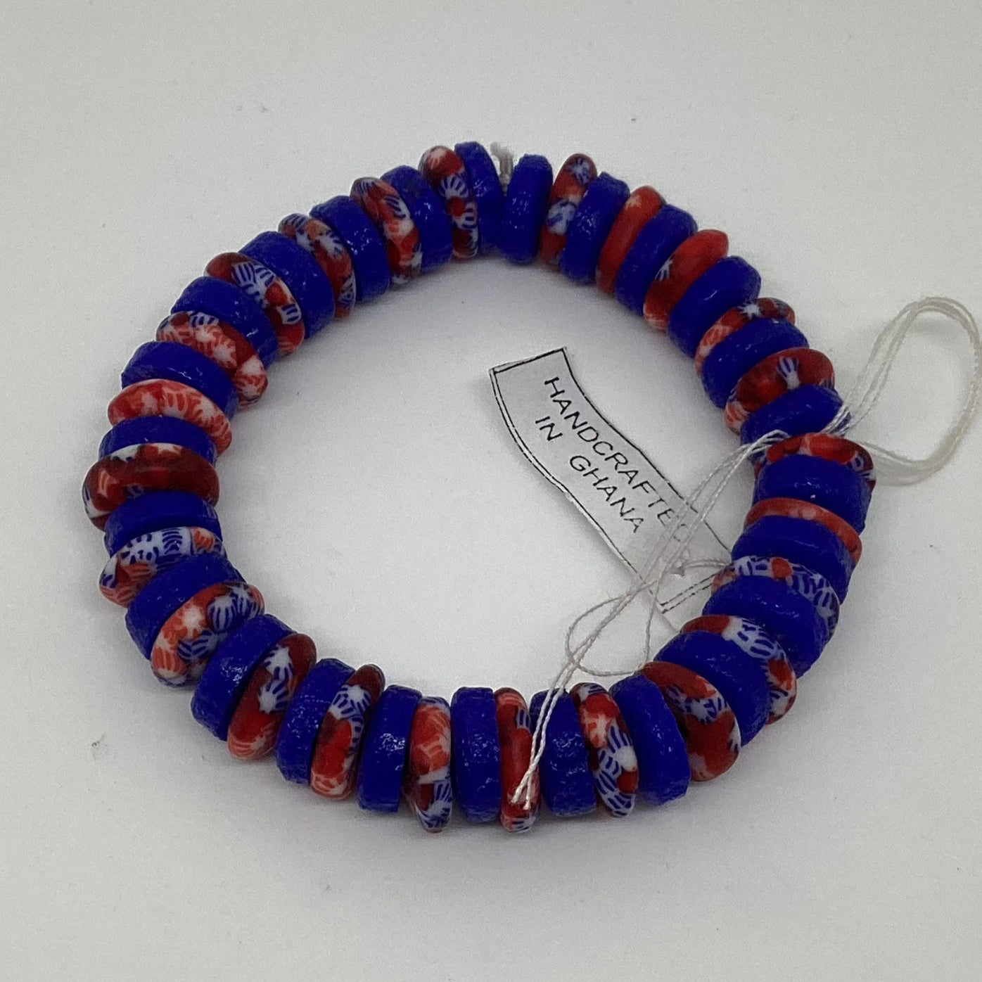 Pulsera elástica de cuentas de vidrio reciclado