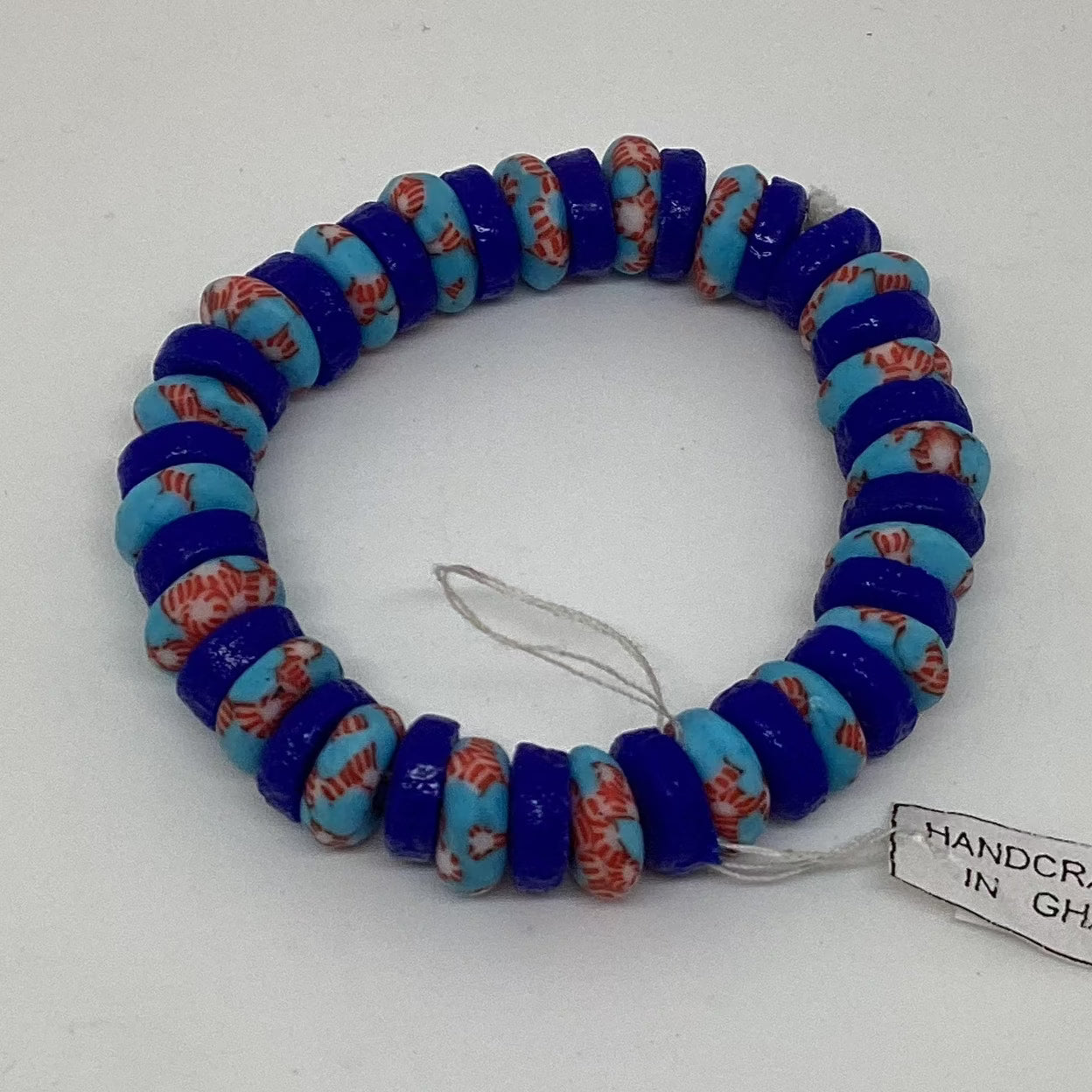Pulsera elástica de cuentas de vidrio reciclado