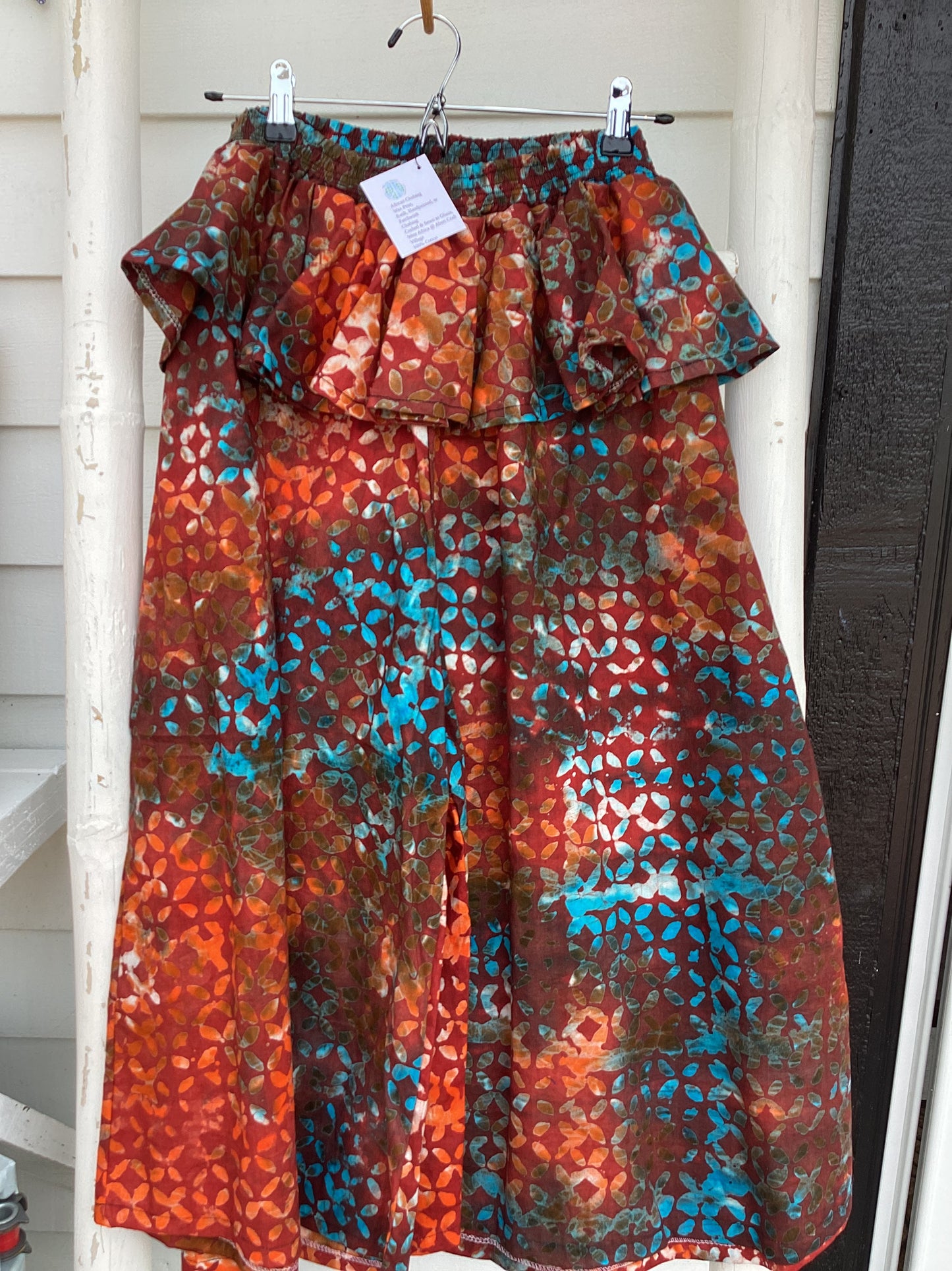 African wax print cotton short skirt