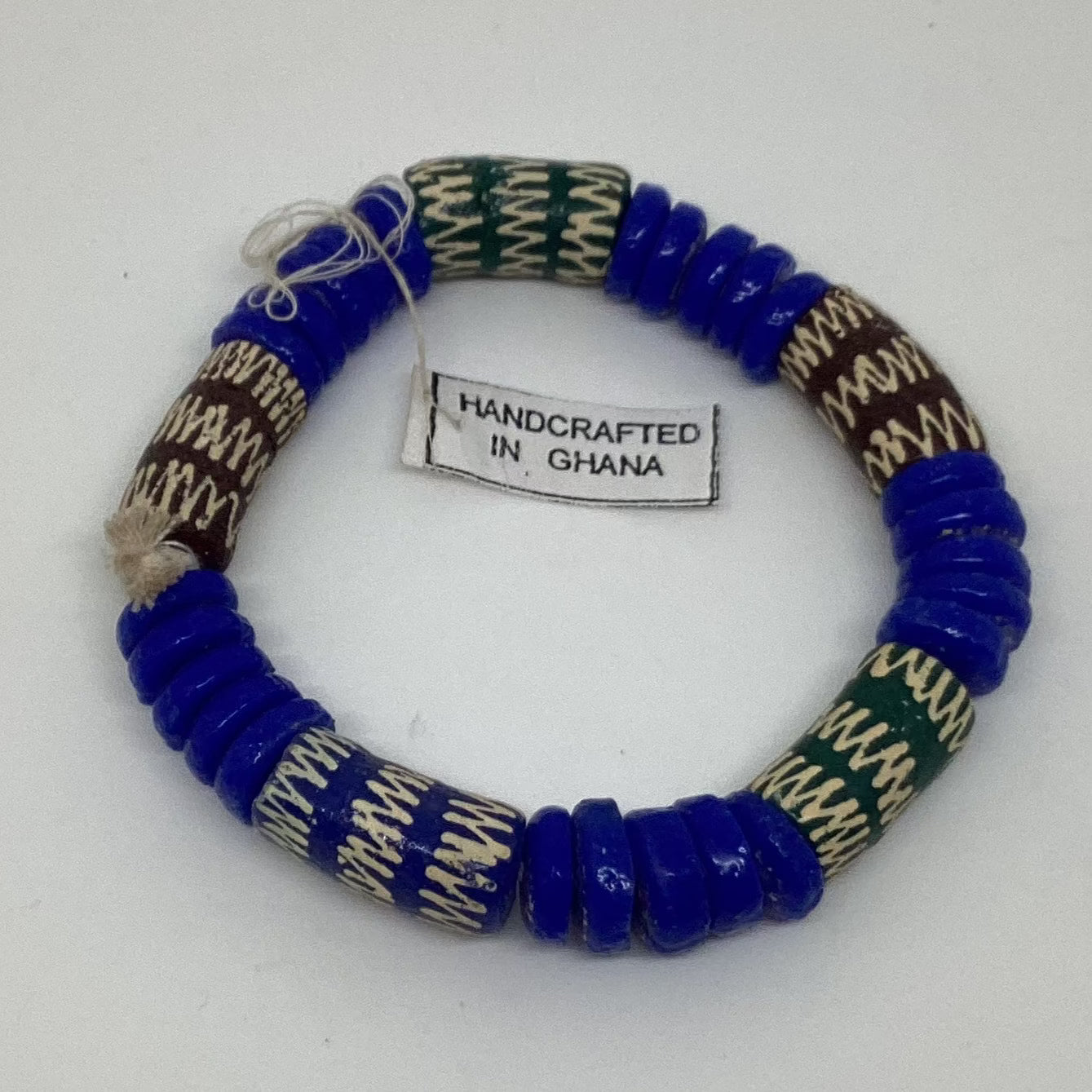 Pulsera elástica de cuentas de vidrio reciclado