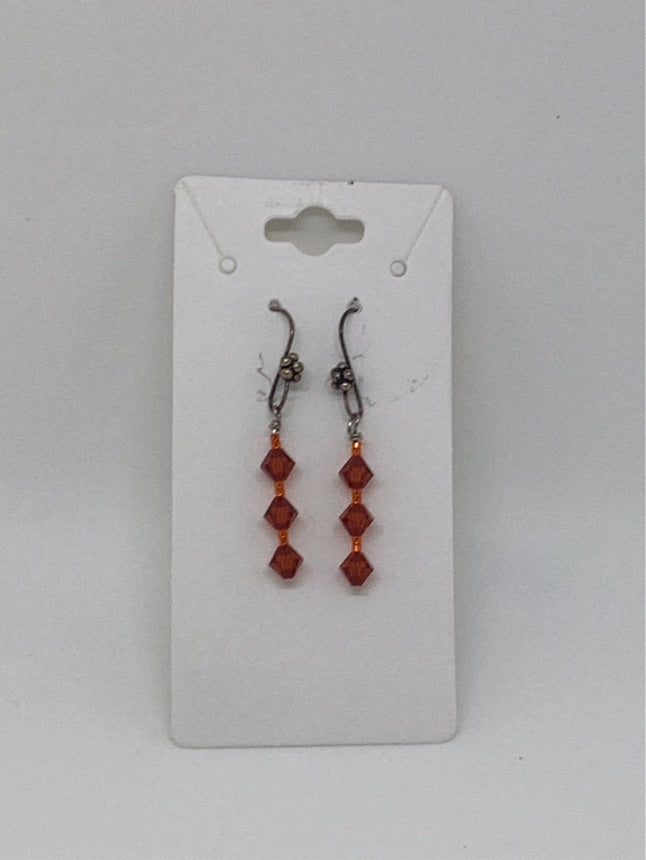 Orange Glass Earrings