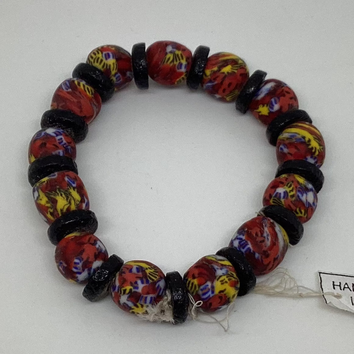 Pulsera elástica de cuentas de vidrio reciclado