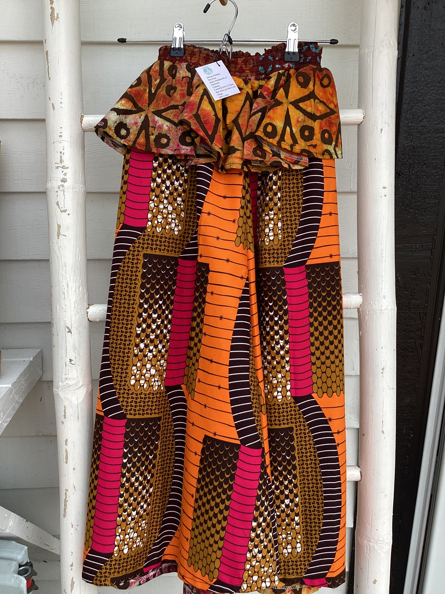 African wax print cotton short skirt