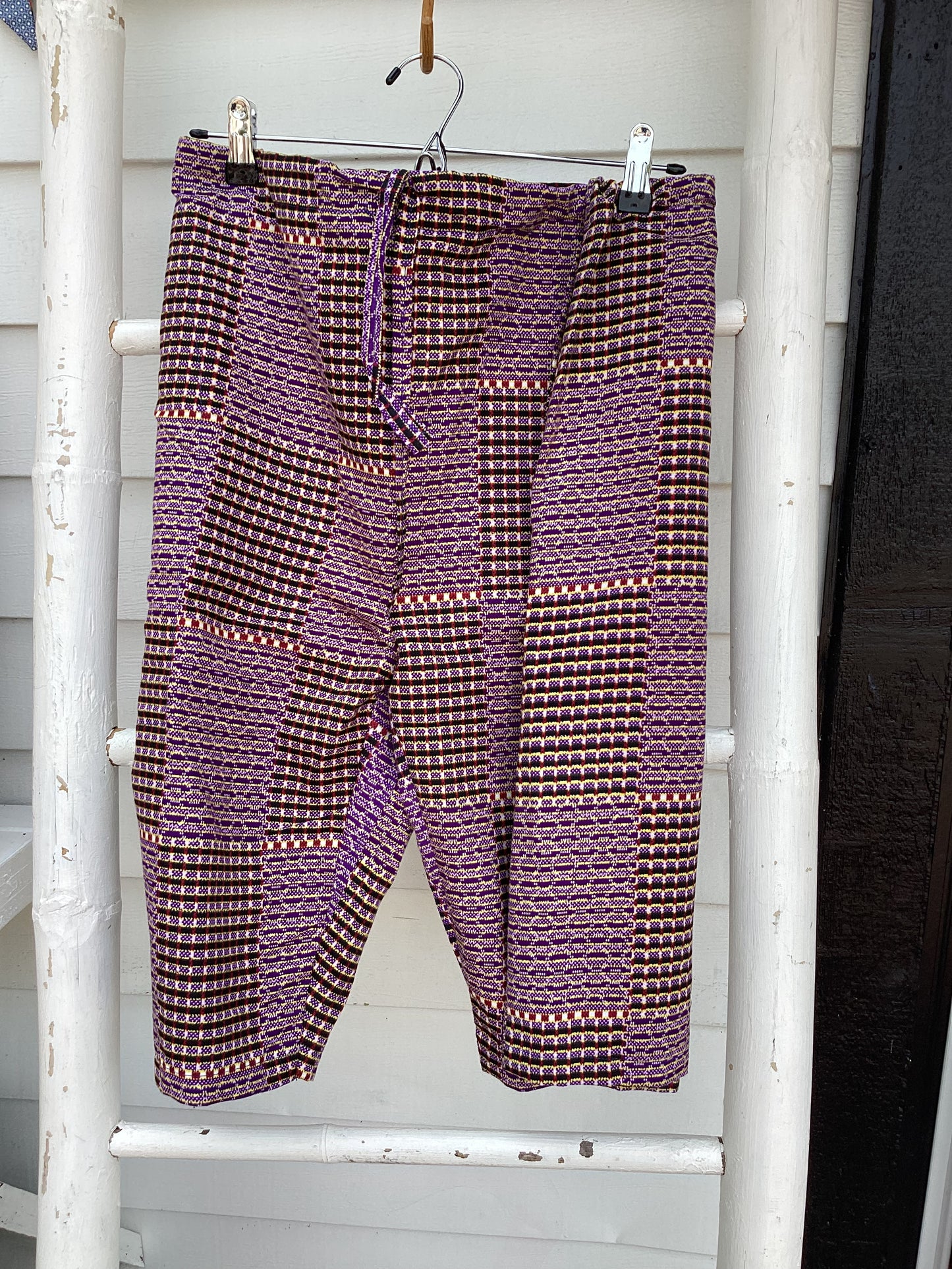 Patchwork African wax print shorts